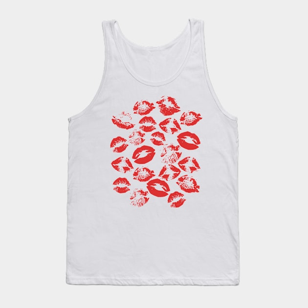 Red lips kiss Tank Top by JuliaBadeeva